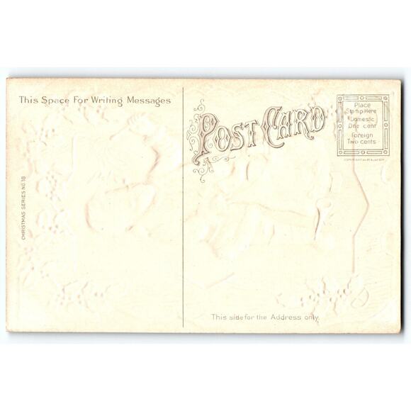 Santa Claus Christmas Postcard Saint Nick Holding Whip &Toys Nash Unused Vintage - Picture 2 of 2